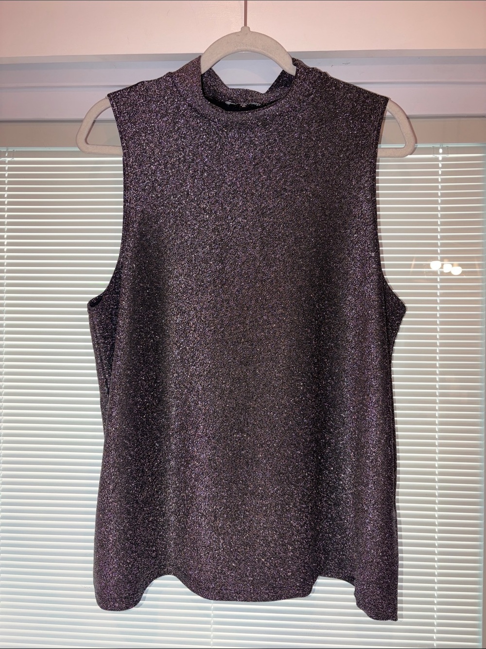 Express Metallic Silver and Black Tank Top Size XL